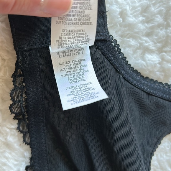 Aerie Black Lace Real Power Blaconette Bra Size 34C NWT - Picture 6 of 6